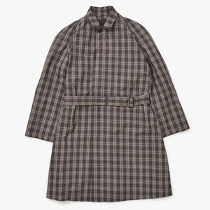 極美品 PRADA プラダ チェック柄トレンチ シャツコート SGC214 ブラック レッド グレー 46サイズ トライアングルロゴ 美品 中古 4a006346