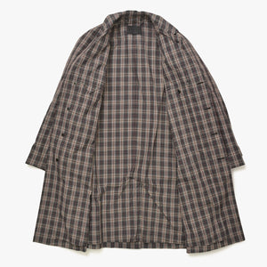 極美品 PRADA プラダ チェック柄トレンチ シャツコート SGC214 ブラック レッド グレー 46サイズ トライアングルロゴ 美品 中古 4a006346