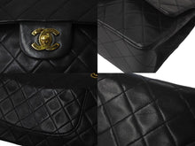 画像をギャラリービューアに読み込む, CHANEL シャネル チェーンショルダーバッグ Wフラップ マトラッセ25 ラムスキン 2番台 ブラック ゴールド金具 美品 中古 63471