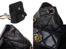 画像をギャラリービューアに読み込む, CHANEL シャネル マトラッセ リュック Wココマーク バックパック ココマーク 2番台 1993年 ラムスキン ブラック ゴールド金具 良品 中古 63472