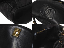 画像をギャラリービューアに読み込む, CHANEL シャネル マトラッセ リュック Wココマーク バックパック ココマーク 2番台 1993年 ラムスキン ブラック ゴールド金具 良品 中古 63472