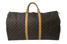 画像をギャラリービューアに読み込む, LOUIS VUITTON ルイ ヴィトン キーポル60 ボストンバッグ M41422 モノグラム ブラウン PVC ヌメ革 レザー 美品 中古 63475