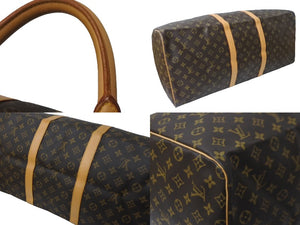 LOUIS VUITTON ルイ ヴィトン キーポル60 ボストンバッグ M41412 モノグラム ブラウン PVC ヌメ革 レザー 美品 中古 63475