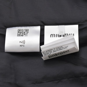 極美品 MIU MIU ミュウミュウ サテンショールカラー テーラードジャケット MH1801 ブラック 36サイズ ライトアウター 中古 4a006348