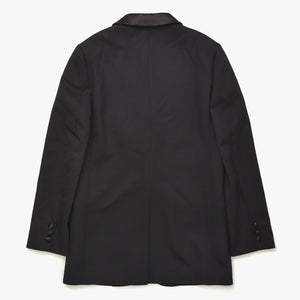 極美品 MIU MIU ミュウミュウ サテンショールカラー テーラードジャケット MH1801 ブラック 36サイズ ライトアウター 中古 4a006348