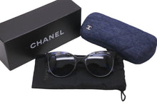 画像をギャラリービューアに読み込む, 極美品 CHANEL シャネル サングラス ココマーク デニム キャットアイ サイズ54◻︎19 140 ブルー 5342-A c.1552/S2 中古 63502