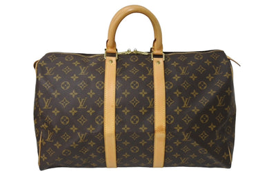 LOUIS VUITTON ルイヴィトン キーポル45 ボストンバッグ M41428 モノグラムキャンバス ブラウン ゴールド金具 良品 中古 63513