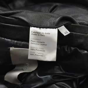 極美品 DIOR HOMME ディオール オム コート ジャケット 2007AW エディ期 7H3530999928 レザー ブラック シルバー金具 サイズ46 中古 4a006352