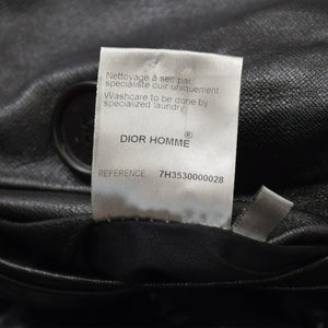 極美品 DIOR HOMME ディオール オム コート ジャケット 2007AW エディ期 7H3530999928 レザー ブラック シルバー金具 サイズ46 中古 4a006352