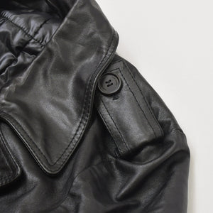 極美品 DIOR HOMME ディオール オム コート ジャケット 2007AW エディ期 7H3530999928 レザー ブラック シルバー金具 サイズ46 中古 4a006352