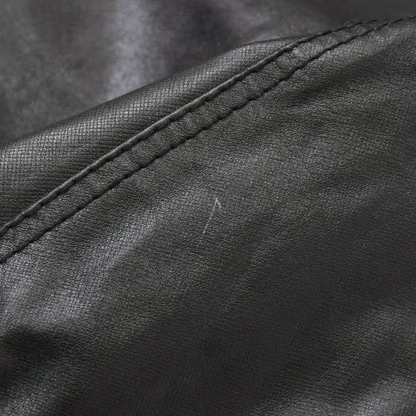 極美品 DIOR HOMME ディオール オム コート ジャケット 2007AW エディ期 7H3530999928 レザー ブラック シルバー金具 サイズ46 中古 4a006352
