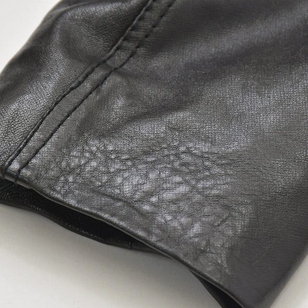 極美品 DIOR HOMME ディオール オム コート ジャケット 2007AW エディ期 7H3530999928 レザー ブラック シルバー金具 サイズ46 中古 4a006352