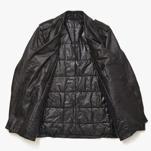 極美品 DIOR HOMME ディオール オム コート ジャケット 2007AW エディ期 7H3530999928 レザー ブラック シルバー金具 サイズ46 中古 4a006352