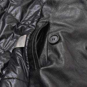極美品 DIOR HOMME ディオール オム コート ジャケット 2007AW エディ期 7H3530999928 レザー ブラック シルバー金具 サイズ46 中古 4a006352