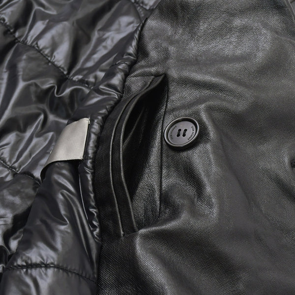 極美品 DIOR HOMME ディオール オム コート ジャケット 2007AW エディ期 7H3530999928 レザー ブラック シルバー金具 サイズ46 中古 4a006352