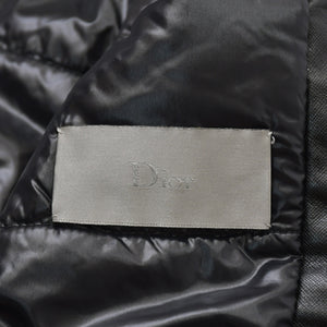 極美品 DIOR HOMME ディオール オム コート ジャケット 2007AW エディ期 7H3530999928 レザー ブラック シルバー金具 サイズ46 中古 4a006352