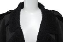 画像をギャラリービューアに読み込む, CHANEL シャネル ダブルブレスコート P29494V19654 ボア ブラック シルバーボタン 06P サイズ46 美品 中古 63525