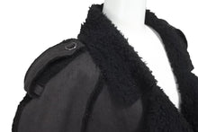 画像をギャラリービューアに読み込む, CHANEL シャネル ダブルブレスコート P29494V19654 ボア ブラック シルバーボタン 06P サイズ46 美品 中古 63525
