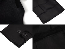 画像をギャラリービューアに読み込む, CHANEL シャネル ダブルブレスコート P29494V19654 ボア ブラック シルバーボタン 06P サイズ46 美品 中古 63525