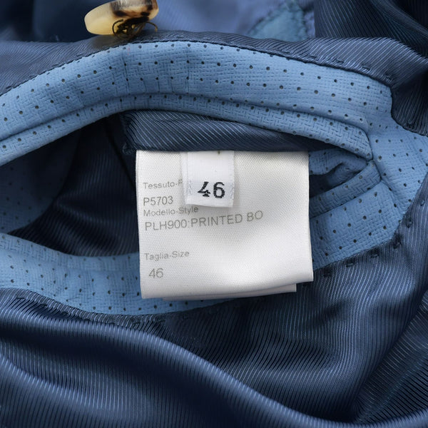 BRIONI ブリオーニ パフォーテッド レザージャケット PLH900 46サイズ ライトブルー アウター パンチング加工 シルバー金具 美品 中古 4a006353