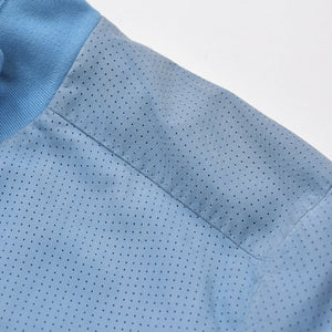 BRIONI ブリオーニ パフォーテッド レザージャケット PLH900 46サイズ ライトブルー アウター パンチング加工 シルバー金具 美品 中古 4a006353