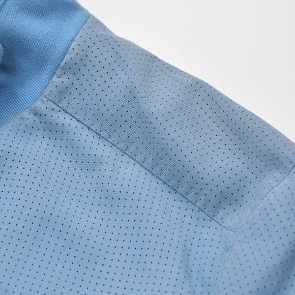 BRIONI ブリオーニ パフォーテッド レザージャケット PLH900 46サイズ ライトブルー アウター パンチング加工 シルバー金具 美品 中古 4a006353