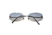 Load image into Gallery viewer, 極美品 CHANEL シャネル リムレスサングラス ココマーク 4002 c.124/55 ブルー シルバー金具 サイズ57▫︎19 130 中古 63534