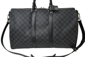 新品同様 LOUIS VUITTON ルイヴィトン RFID ボストン キーポルバンドリエール45 ダミエグラフィット N41418 ブラック シルバー金具 中古 63537