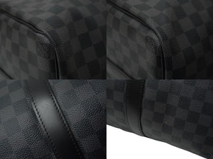 新品同様 LOUIS VUITTON ルイヴィトン RFID ボストン キーポルバンドリエール45 ダミエグラフィット N41418 ブラック シルバー金具 中古 63537