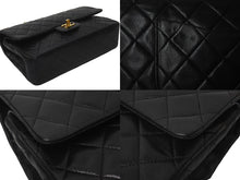 Load image into Gallery viewer, CHANEL シャネル チェーンショルダーバッグ Wフラップ マトラッセ25 ラムスキン 1番台 ブラック ゴールド金具 美品 中古 63544