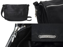 Load image into Gallery viewer, CHROME HEARTS クロムハーツ ショルダーバッグ メッセンジャー ソフト レザー シルバー925 ブラック 美品 中古 63549