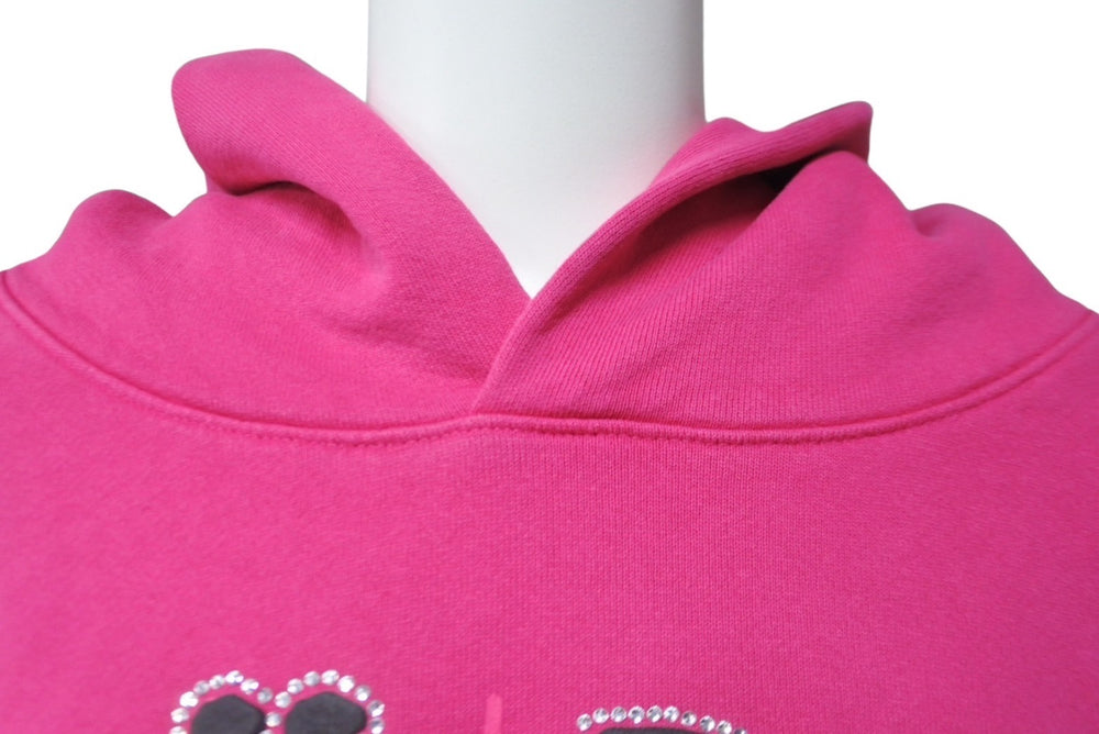 New and unused Sp5der Spider Legacy Parka Hoodie Young Thug Size XXL Pink Foam Print Rhinestone Used 63556