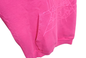 New and unused Sp5der Spider Legacy Parka Hoodie Young Thug Size XXL Pink Foam Print Rhinestone Used 63556