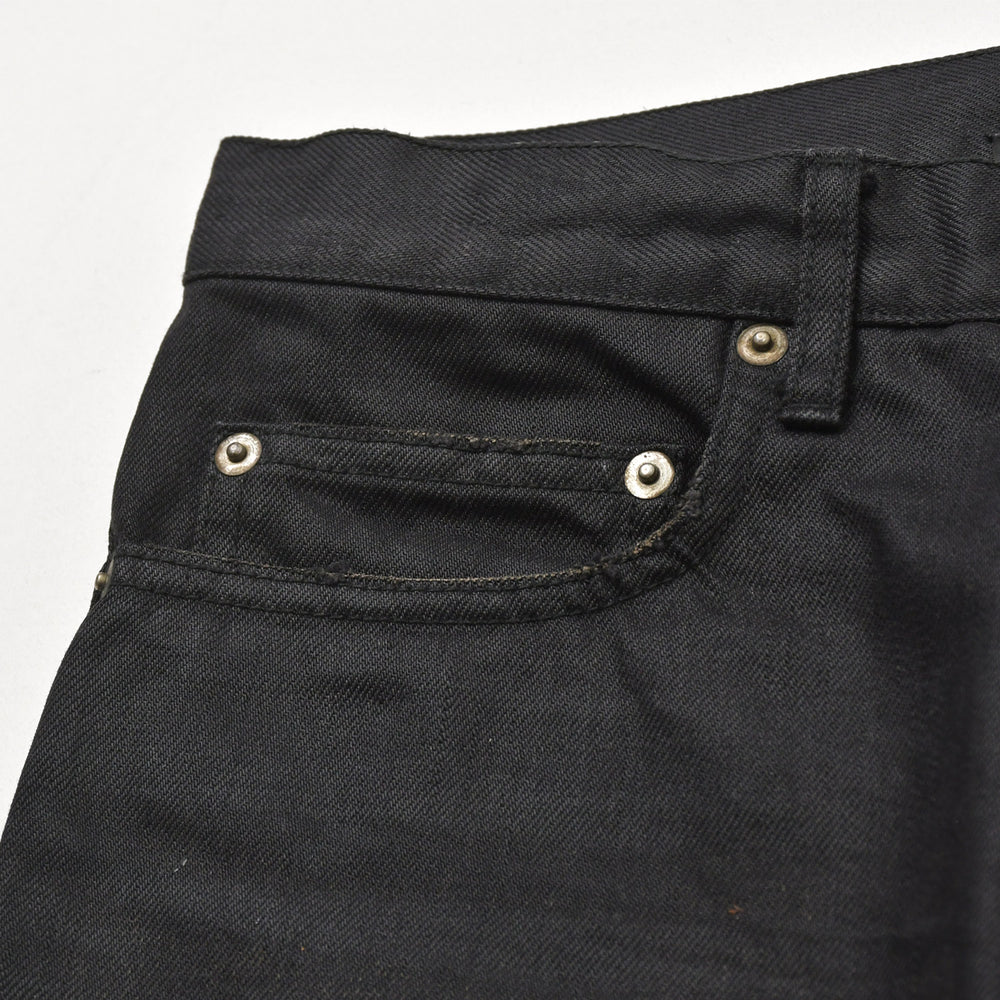 極美品 DIOR HOMME ディオールオム ゴールドダスト 爪痕ワックスコーティングデニム エディ期 2007SS 29 サイズ ブラックオイル ゴールドグリッター 中古 4a006356
