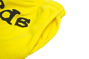 New and unused Sp5der Spider Sweatpants Size S Yellow White Foam Print Brand Logo Young Thug Used 63561