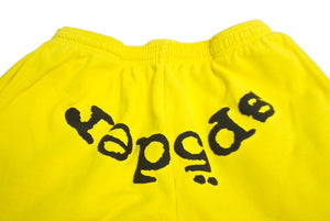 New and unused Sp5der Spider Sweatpants Size S Yellow White Foam Print Brand Logo Young Thug Used 63561