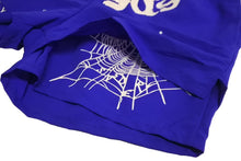 画像をギャラリービューアに読み込む, 極美品 Sp5der スパイダー ダブルレイヤード プリント ショートパンツ ブルー ナイロン クモ 蜘蛛 サイズM 中古 63564