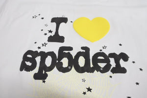 新品未使用 Sp5der スパイダー Souvenir スーベニア 半袖Ｔシャツ 24SS サイズL 発泡プリント コットン ホワイト 中古 63566