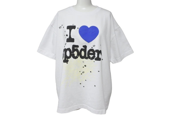 New and unused Sp5der Souvenir Short sleeve T-shirt 24SS Size XS Foam print Cotton White Used 63568