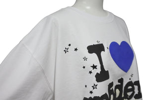 New and unused Sp5der Souvenir Short sleeve T-shirt 24SS Size XS Foam print Cotton White Used 63568