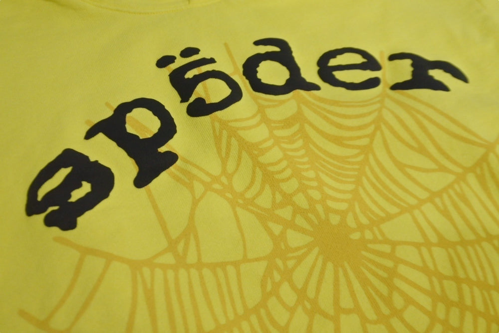 Sp5der Spider Hoodie Hoodie Young Thug Pullover Web Size S Yellow Foam Print Logo Good Condition Used 63574
