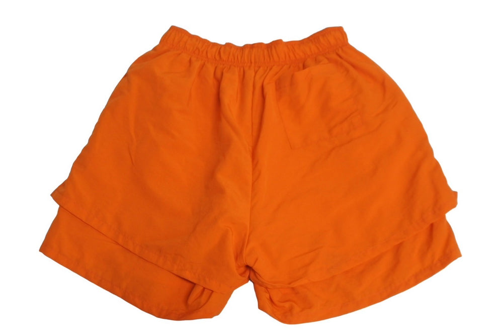 Very Good Condition Sp5der Spider Double Layered Print Shorts Orange Nylon Spider Size M Used 63577