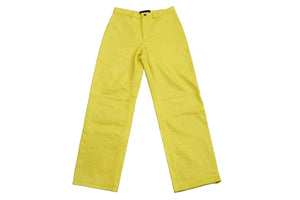 Sp5der Spider Debossed Web Leather Pants 24SS Size 32 Yellow Young Thug Leather Embossed Good Condition Used 63585