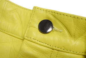 Sp5der Spider Debossed Web Leather Pants 24SS Size 32 Yellow Young Thug Leather Embossed Good Condition Used 63585