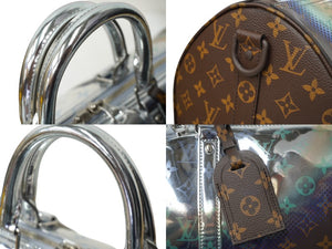 LOUIS VUITTON 2023年 ルイヴィトン キーポルバンドリエール50 モノグラムメタリック・ネビュラ M23118 シルバー金具 中古 63593