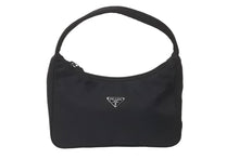 Load image into Gallery viewer, PRADA プラダ ハンドバッグ ホーボー MV515 トライアングルロゴ ブラック ナイロン シルバー金具 美品 中古 63601