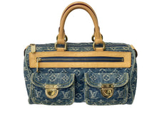 画像をギャラリービューアに読み込む, 極美品 LOUIS VUITTON ルイヴィトン ハンドバッグ ネオスピーディ M95019 モノグラムデニム ゴールド金具 中古 63602