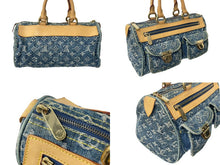 画像をギャラリービューアに読み込む, 極美品 LOUIS VUITTON ルイヴィトン ハンドバッグ ネオスピーディ M95019 モノグラムデニム ゴールド金具 中古 63602