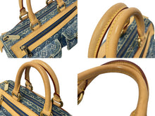 画像をギャラリービューアに読み込む, 極美品 LOUIS VUITTON ルイヴィトン ハンドバッグ ネオスピーディ M95019 モノグラムデニム ゴールド金具 中古 63602
