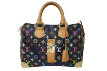 画像をギャラリービューアに読み込む, 極美品 LOUIS VUITTON ルイヴィトン ハンドバッグ スピーディ 30 M92642 村上隆 マルチカラー ブラック 中古 63605